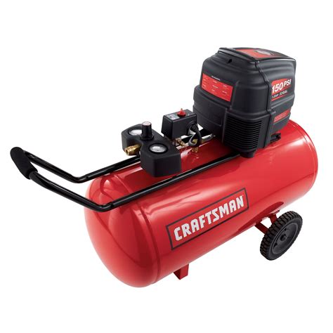 The compact electric air compressor recharges the 6-gallon tank easily with a refill rate of. . Air compressor craftsman